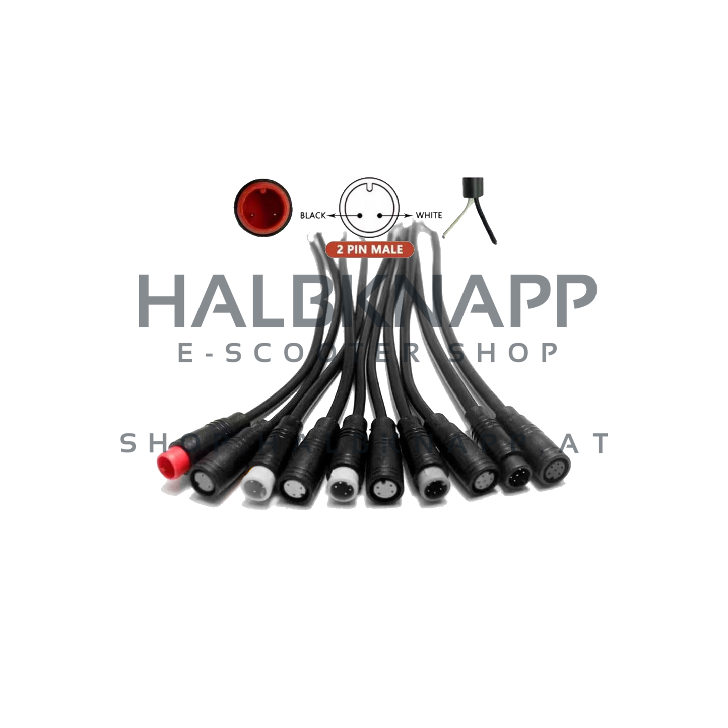 Wasserfester 2-Pin Stecker männlich rot